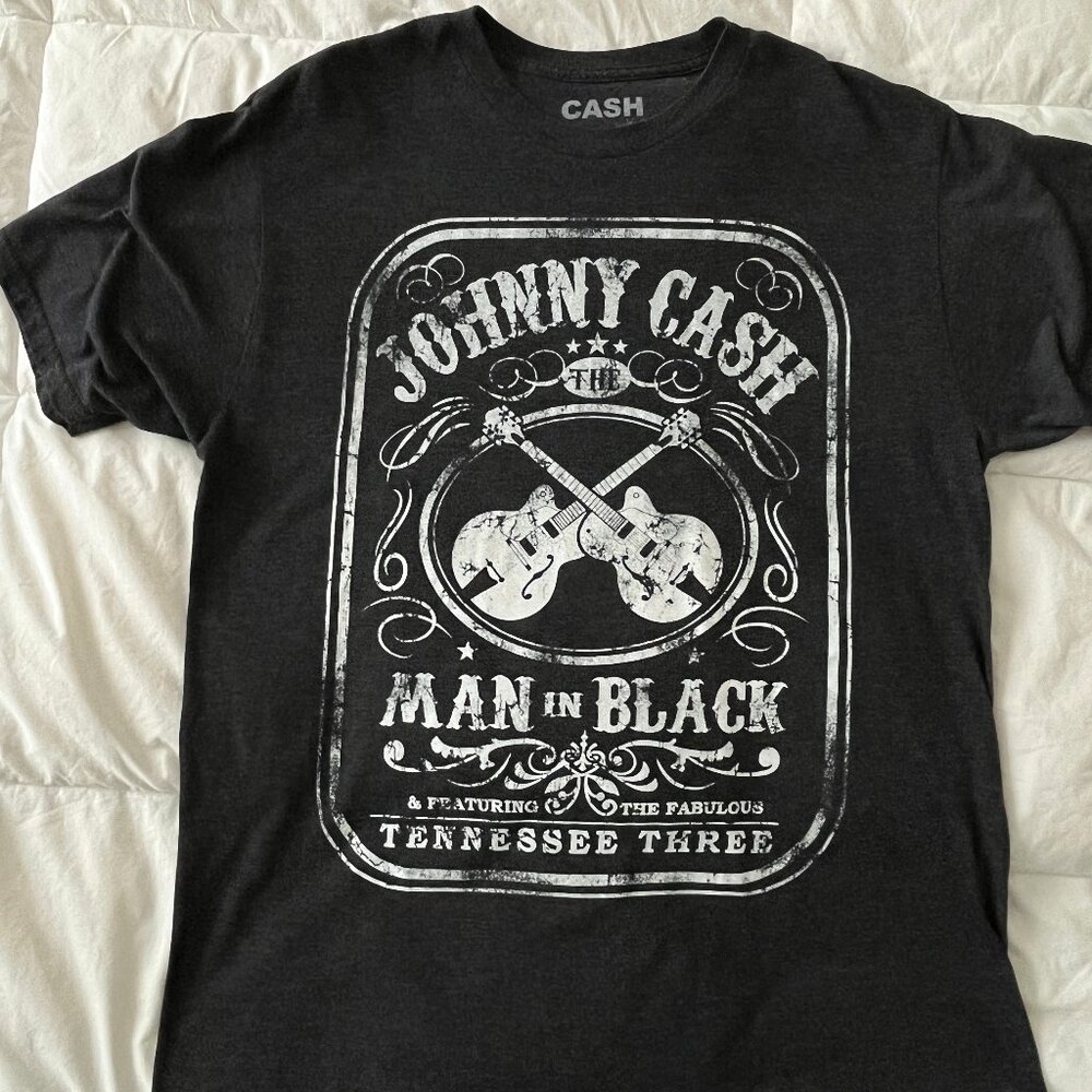 Men's Large Graphic Shirt Lot Grey & Black Johnny Cash - Picture 2 of 5